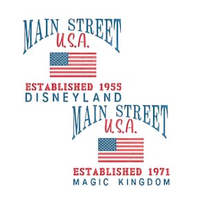 Main Street USA Machine Embroidery Design. Both Florida and California Parks.