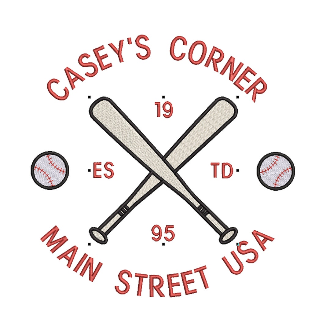 Casey's Corner Main Street USA Machine Embroidery Design. Established