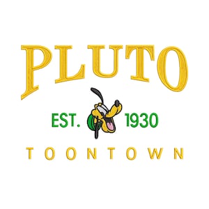 Pluto Machine Embroidery Design. Established 1930