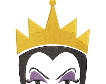 Snow White Evil Queen Villains inspired Machine Embroidery Design.