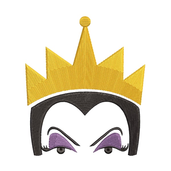 Snow White Evil Queen Villains inspired Machine Embroidery Design.