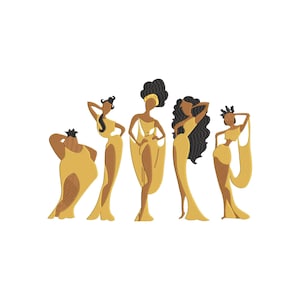 Hercules Inspired Machine Embroidery Design.  The 5 Muses