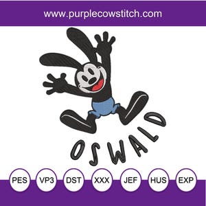 Oswald the Lucky Rabbit Embroidery Design.