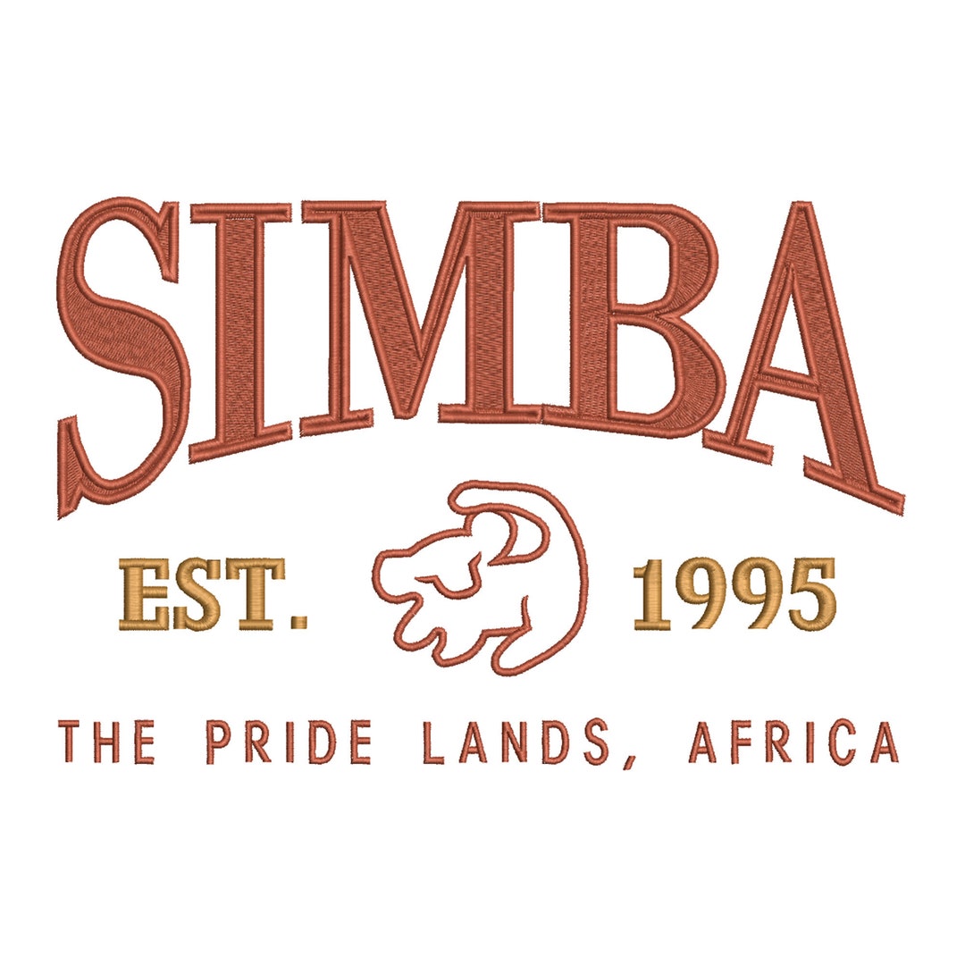 Simba Embroidery Design. Established 1995, the Pride Lands, Africa - Etsy