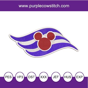 Magical Mouse Cruise Line inspired Machine Embroidery Design.