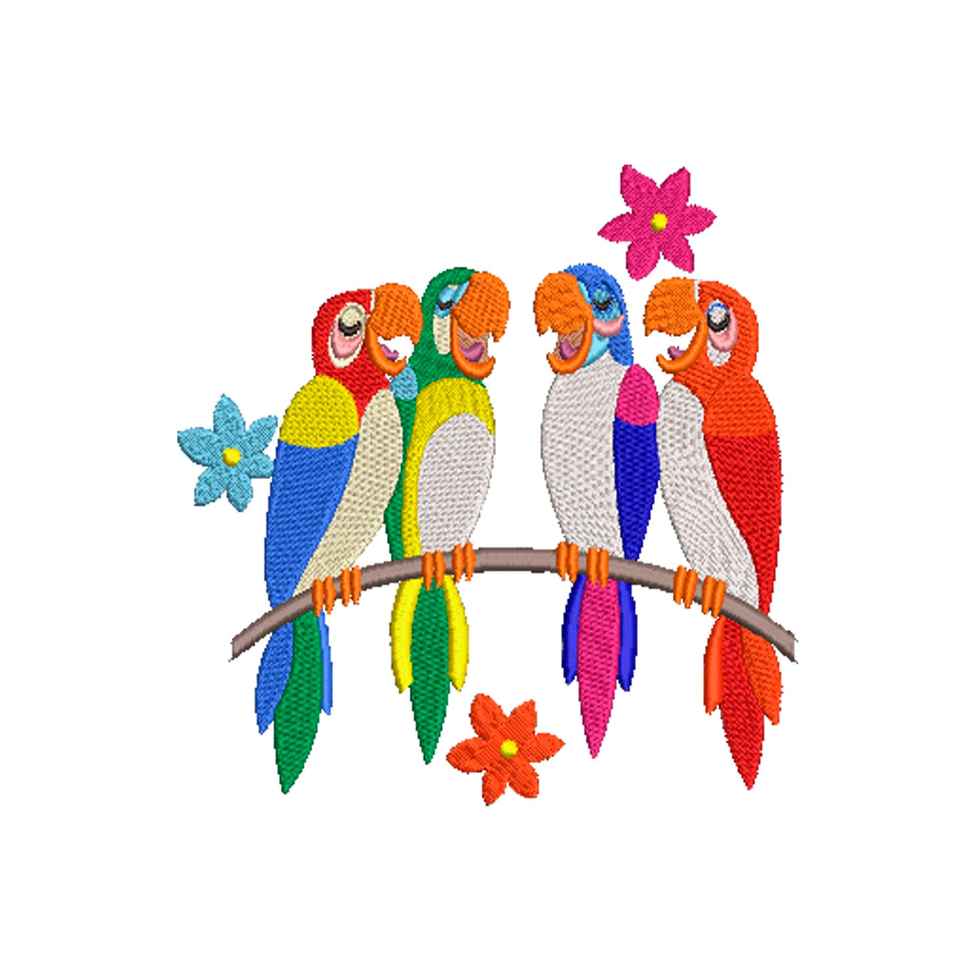 Tiki Room Jose the Parrot Machine Embroidery Design