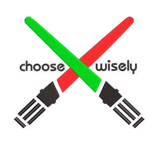 Star Wars Light Saber Machine Embroidery File.  6 sizes.  Choose Wisely