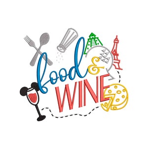 EPCOT Food & Wine Festival Digital Machine Embroidery Design
