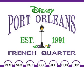 Port Orleans French Quarter Resort Embroidery Design. Established 1991