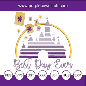 Tangled / Magic Kingdom-Castle Inspired Mashup Machine Embroidery Design.