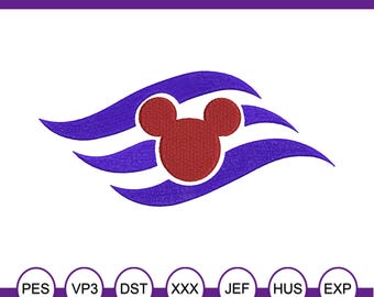 Magical Mouse Cruise Line inspired Machine Embroidery Design.