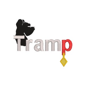 Lady and the Tramp inspired Machine Embroidery Design.