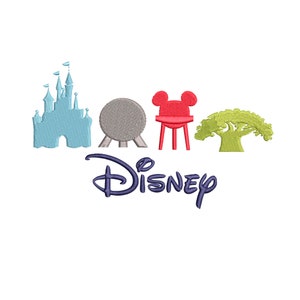 PACOTE - WDW Magical Park Icons inspirado em design de bordado à máquina.