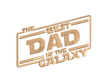 Star Wars inspired Machine Embroidery Design. Best Dad in the Galaxy