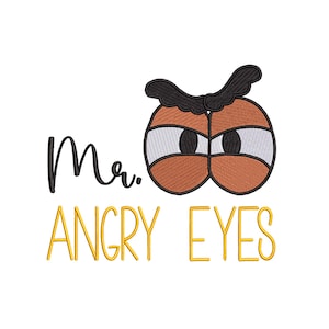 Toy Story Mr. Potato Head inspired Machine Embroidery Design. Mr. Angry Eyes