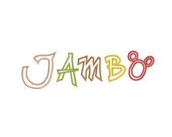 Jambo Animal Kingdom inspired Machine Embroidery.