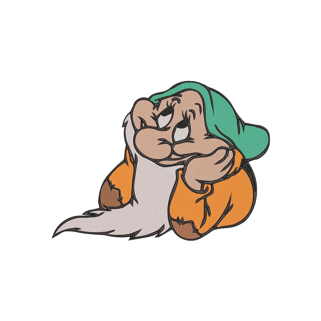 白雪姫の小人 白雪姫と七人の小人「内気」にインスパイアされた機械刺繍デザイン