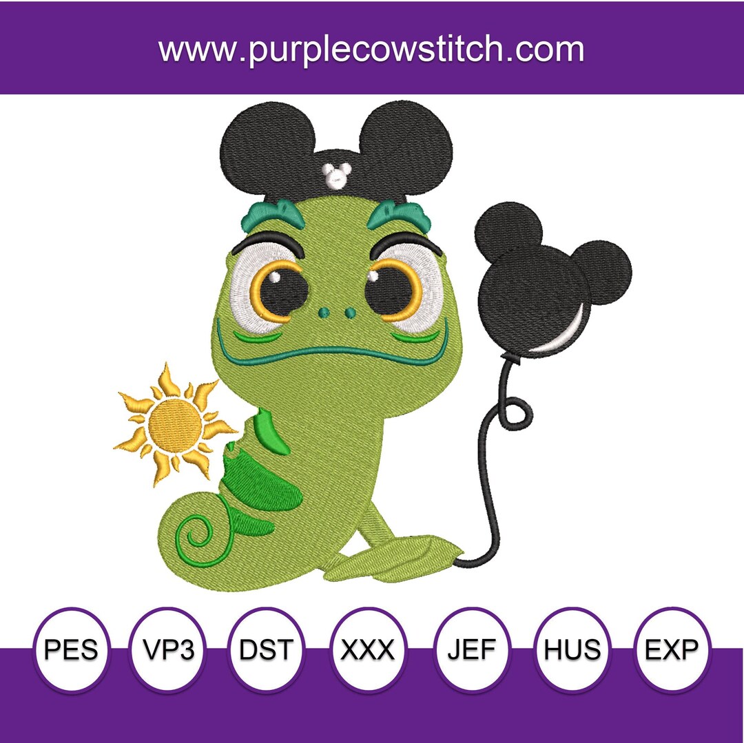 Pascal Tangled Inspired Machine Embroidery File 5 Sizes. - Etsy