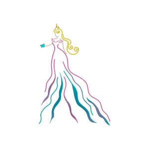 Abstract Sleeping Beauty Princess Aurora Embroidery.