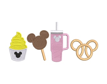 Mickey Park Snacks Embroidery Design.
