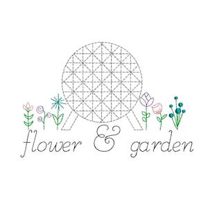 Epcot Flower & Garden Festival Machine Embroidery Design. 3 Sizes including Hat size.