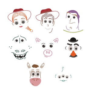 Toy Story Faces Hat Designs Machine Embroidery Design.