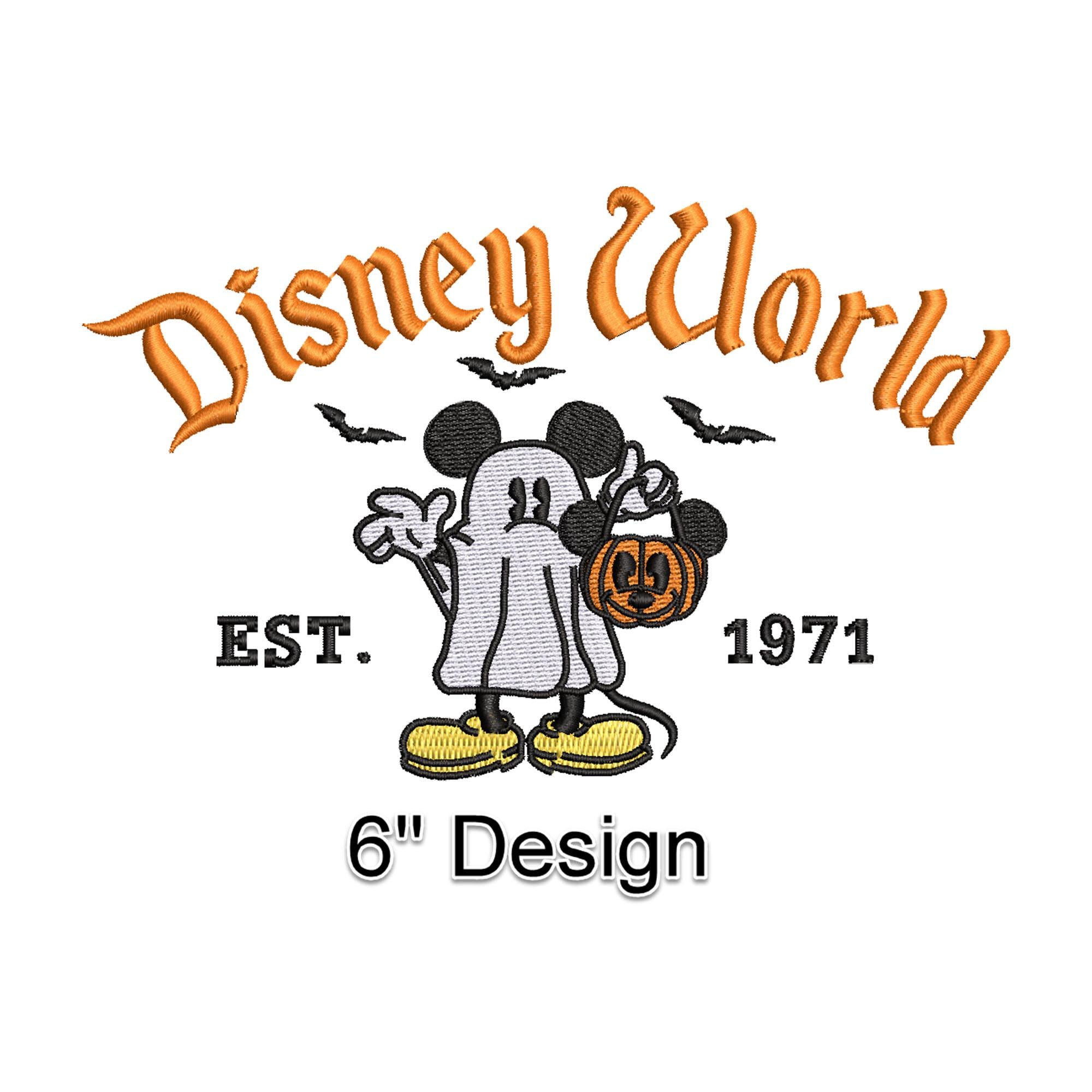 Mickey Ghost Halloween Embroidery Design, Disney World (digital 