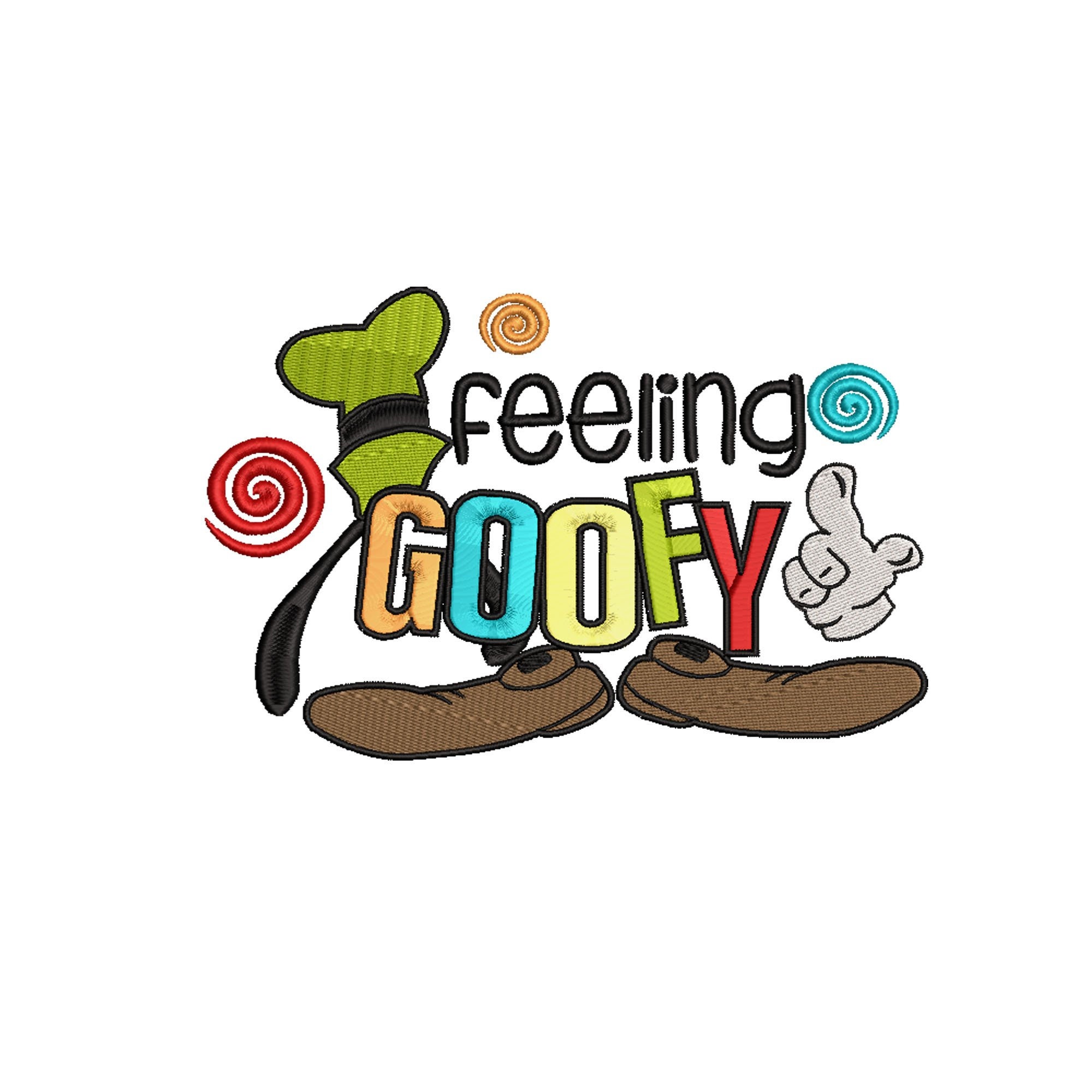 Goofy Inspired Machine Embroidery Design. 5 Sizes - Feeling Goofy
