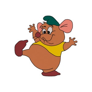 Puede incluir: Una ilustración de dibujos animados de un ratón marrón con un sombrero verde y una camisa amarilla. El ratón sonríe y tiene los brazos extendidos.