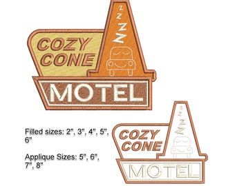 Carsland Cozy Cone Motel Logo Machine Embroidery Design