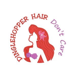 My Little Mermaid Ariel Inspired Machine Embroidery. Dinglehopper Hair, Don&#39;t Care.
