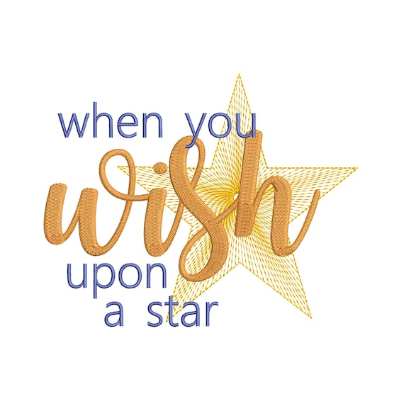 When You Wish Upon a Star. Machine Embroidery Design - Etsy