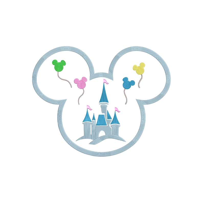 Cinderella Mickey Castle Inspired Machine Embroidery Design.5 Etsy
