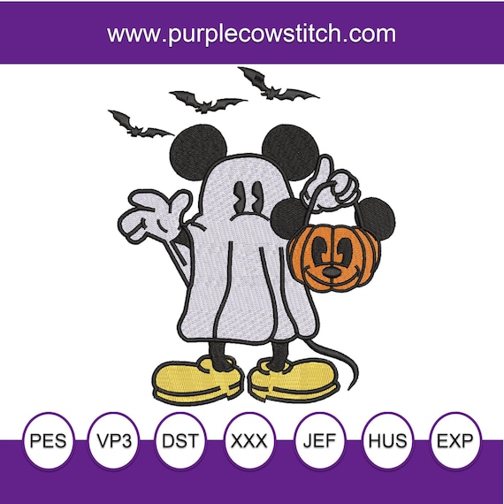 Mickey Ghost Halloween Machine Embroidery Design. - Etsy