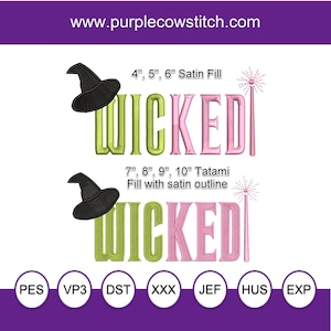 Wicked Embroidery Machine Embroidery Design.