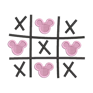 Mickey Tic Tac Toe inspired Machine Embroidery Design.