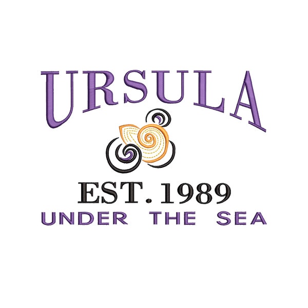 Ursula the Sea Witch from the Little Mermaid Machine Embroidery. Established 1989.