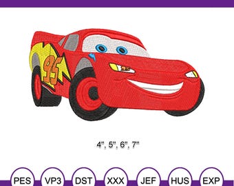 Diseño de bordado a máquina de Rayo McQueen de Cars