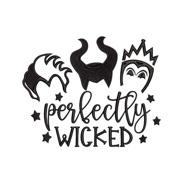 Ursula, Maleficent, and Evil Queen Villains inspired Machine Embroidery Design Perfectly Wicked!  5 Sizes