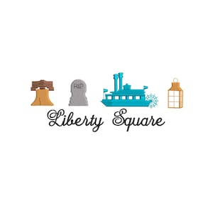 Liberty Square Magic Kingdom Inspired Machine Embroidery Design.