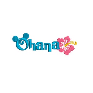 Lilo & Stitch Inspired Machine Embroidery design.  Ohana.