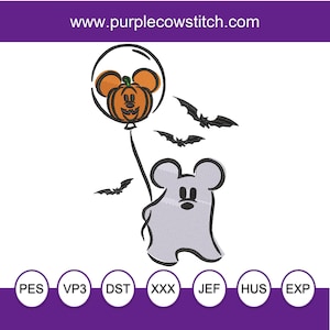 Mickey Ghost. Sketch Design.  Machine Embroidery Design.