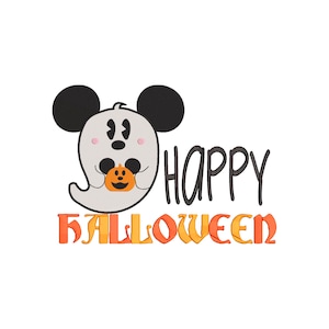 Mickey Happy Halloween Machine Embroidery Design. BONUS  Hat size included. 6 sizes