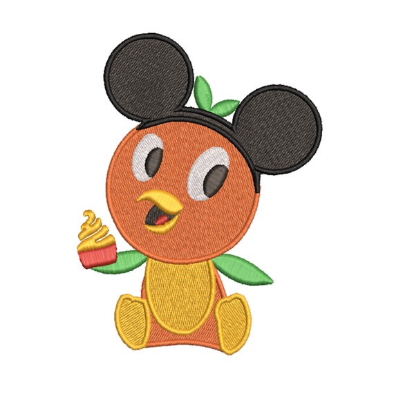 Orange Bird Machine Embroidery Design. Mickey Ears and Dole Whip