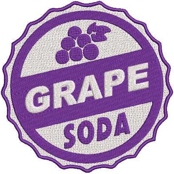 Movie Up Inspired Machine Embroidery Grape Soda Cap 5 Sizes