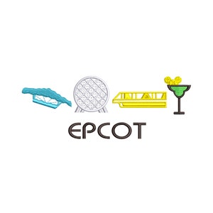 EPCOT inspired Machine Embroidery Design.