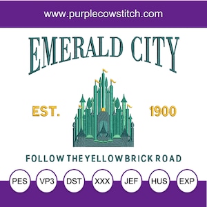 Emerald City Wicked Wizard of Oz Embroidery Machine Embroidery Design.