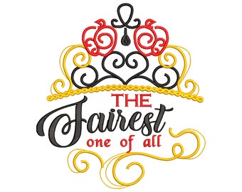 Schneewittchen und die sieben Zwerge inspirierte Stickdatei.