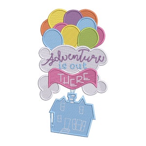 Movie Up Inspired Machine Embroidery Design. Adventure is out there.
