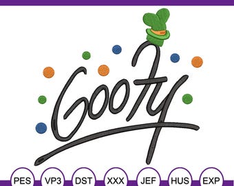 Goofy Autograph Machine Embroidery Design.